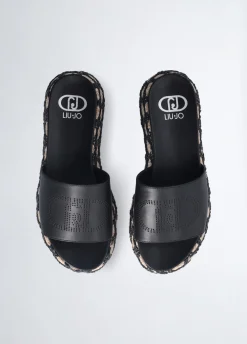 Liu Jo Chanclas de rafia con plataforma-Mujer Mocasines