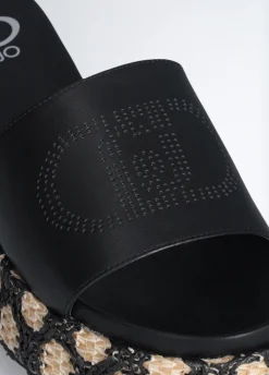 Liu Jo Chanclas de rafia con plataforma-Mujer Mocasines