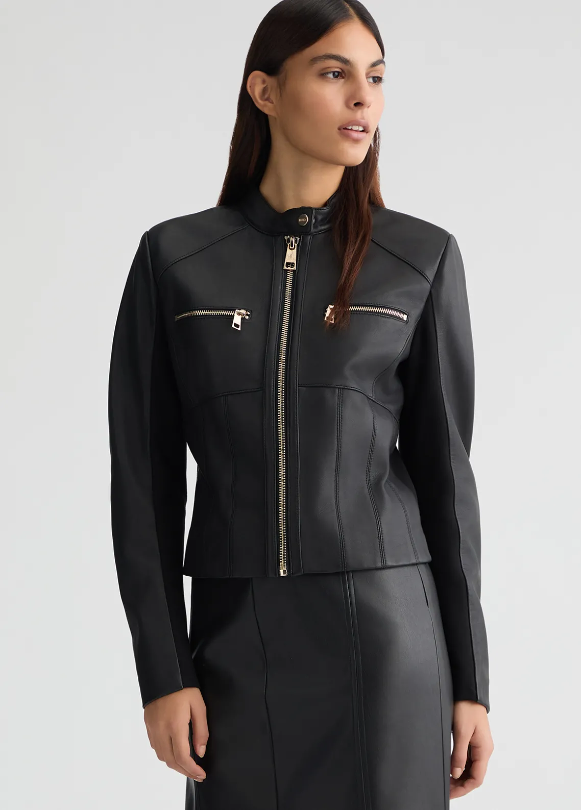 Liu Jo Chaqueta biker de cuero-Mujer Chaquetas