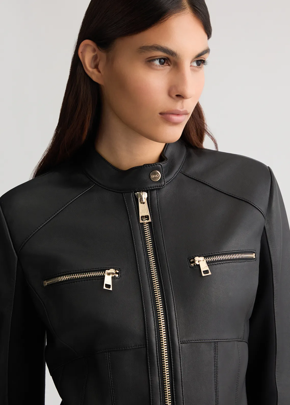 Liu Jo Chaqueta biker de cuero-Mujer Chaquetas
