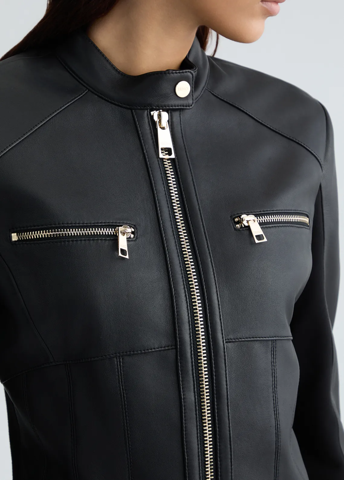 Liu Jo Chaqueta biker de cuero-Mujer Chaquetas