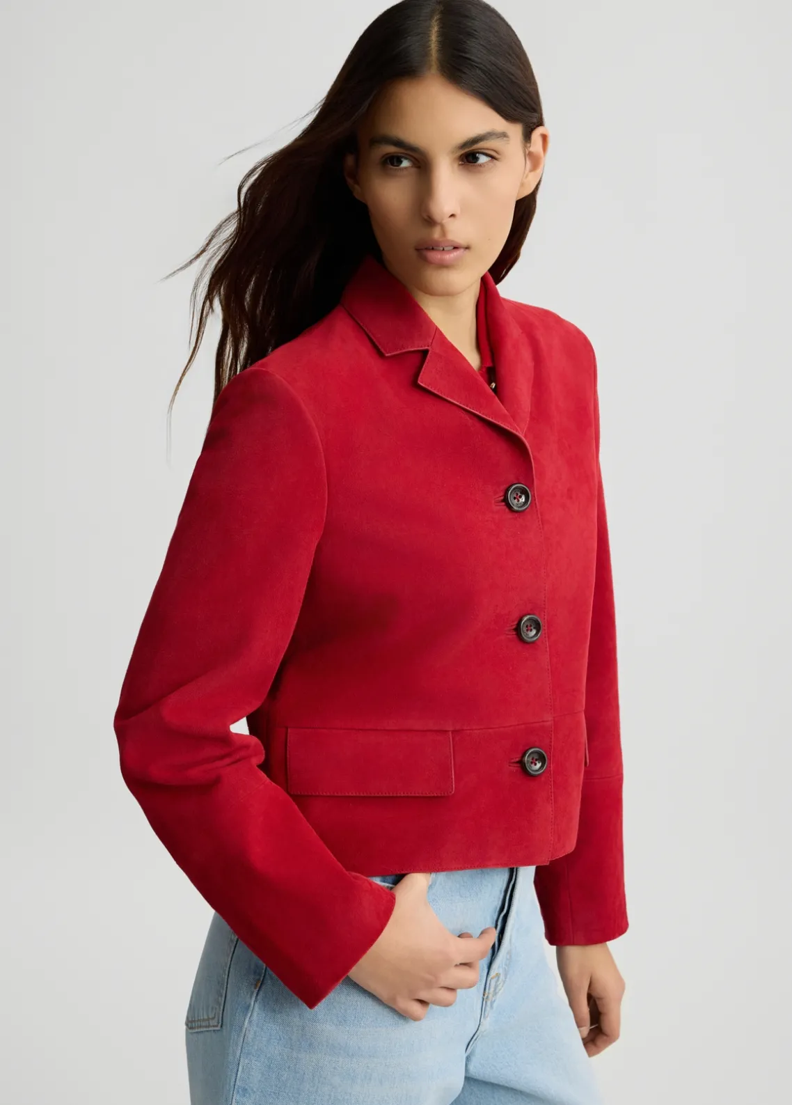 Liu Jo Chaqueta boxy de ante-Mujer Chaquetas