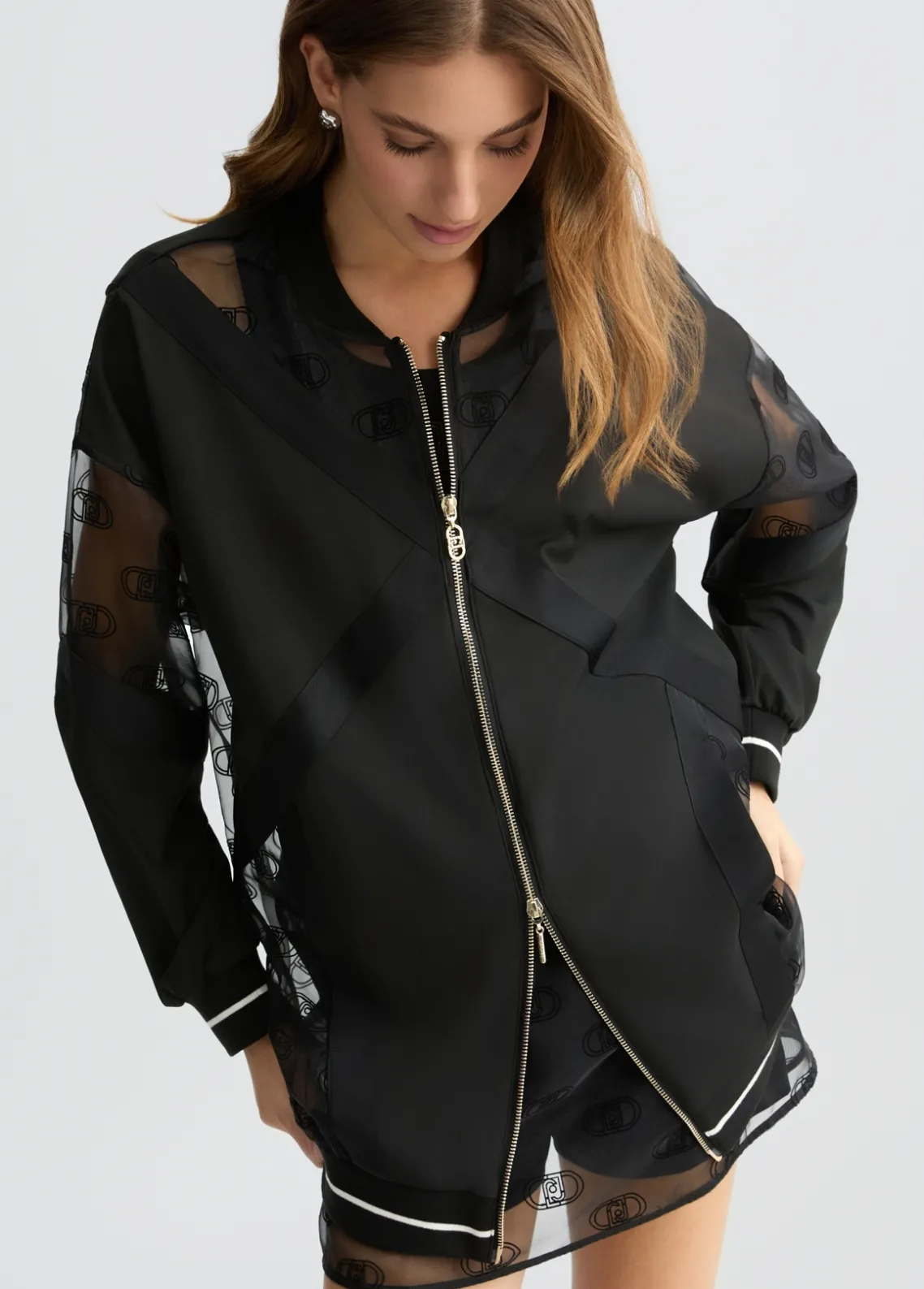Liu Jo Chaqueta con cremallera y logotipo-Mujer Ropa Deportiva|Chaquetas
