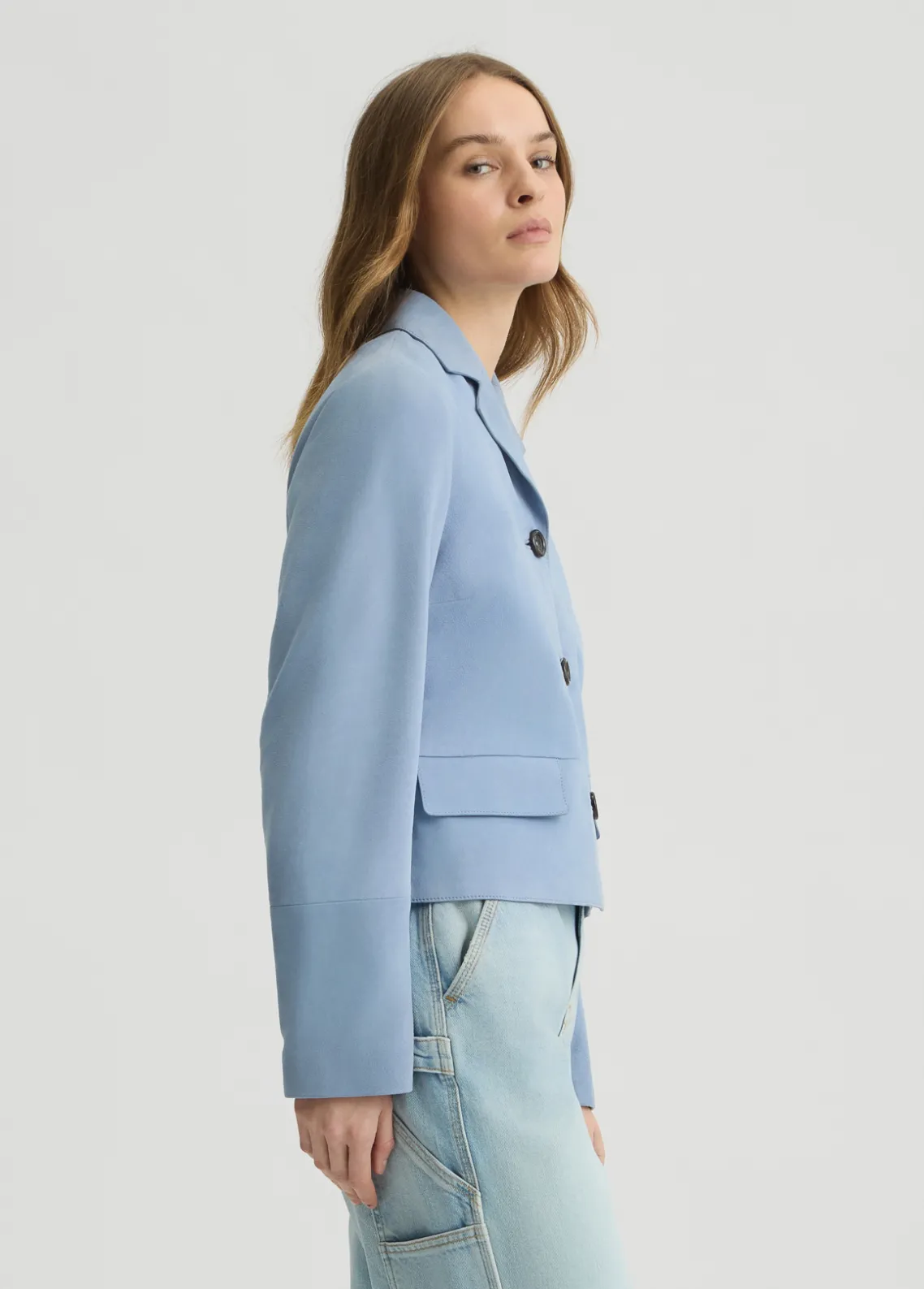 Liu Jo Chaqueta de ante con corte cuadrado-Mujer Chaquetas