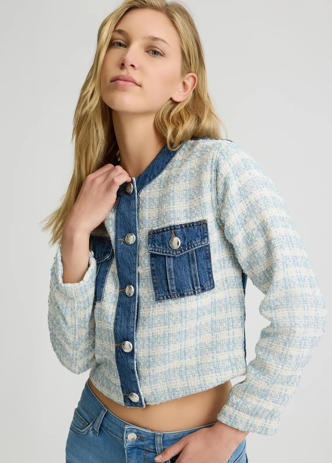 Liu Jo Chaqueta de denim bouclé-Mujer Chaquetas
