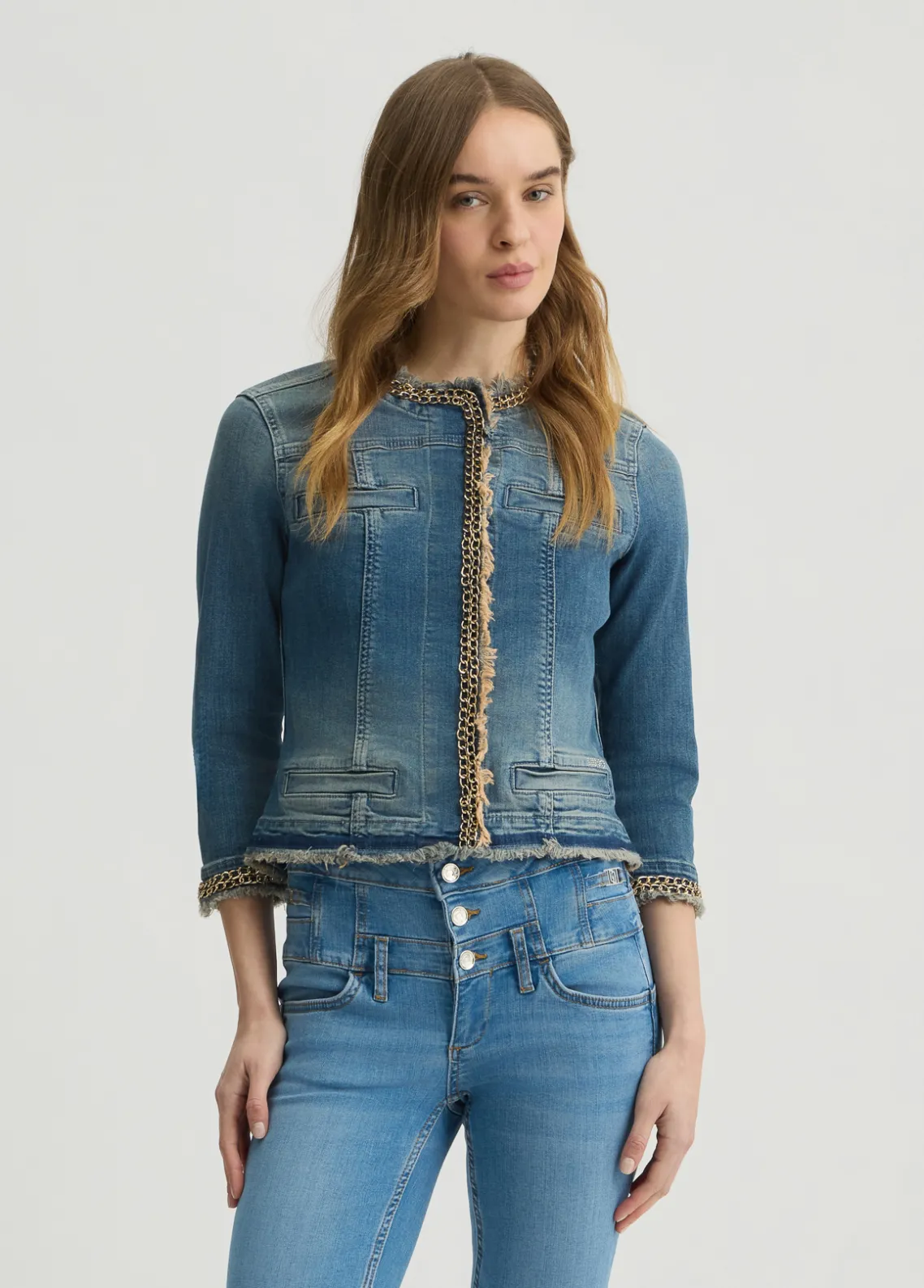 Liu Jo Chaqueta de denim con cadenas-Mujer Abrigos Y Chalecos|Chaquetas