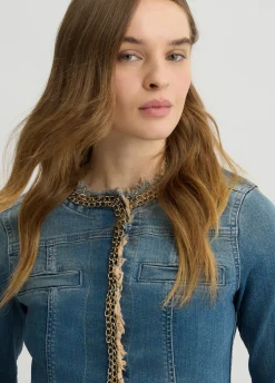 Liu Jo Chaqueta de denim con cadenas-Mujer Abrigos Y Chalecos|Chaquetas