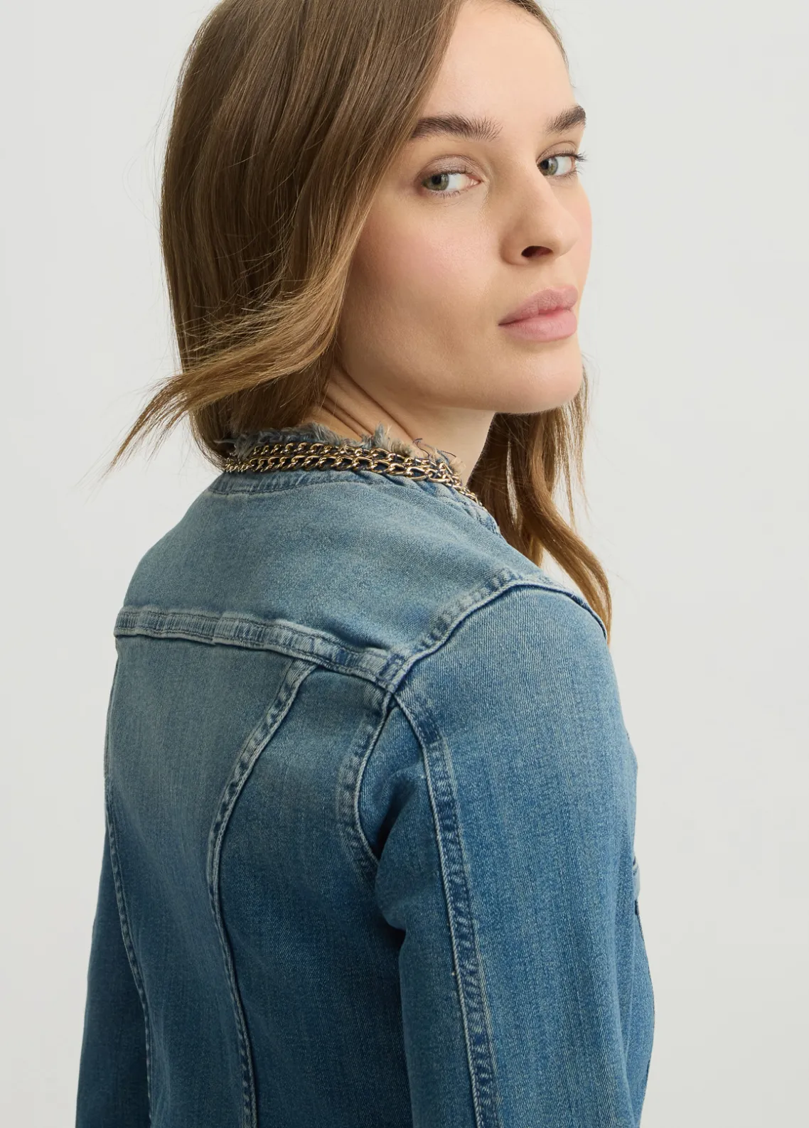 Liu Jo Chaqueta de denim con cadenas-Mujer Abrigos Y Chalecos|Chaquetas