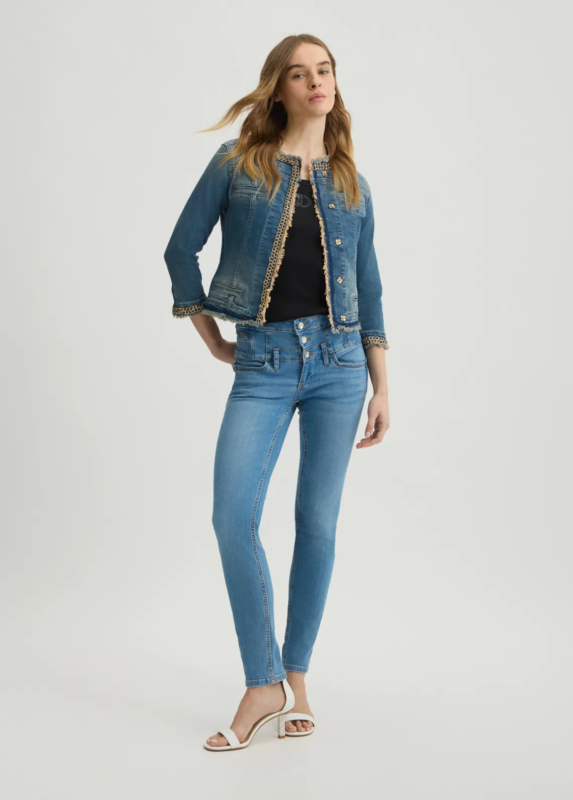 Liu Jo Chaqueta de denim con cadenas-Mujer Abrigos Y Chalecos|Chaquetas