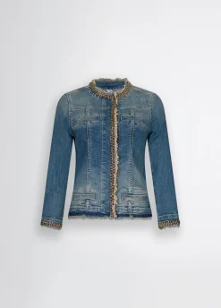 Liu Jo Chaqueta de denim con cadenas-Mujer Abrigos Y Chalecos|Chaquetas