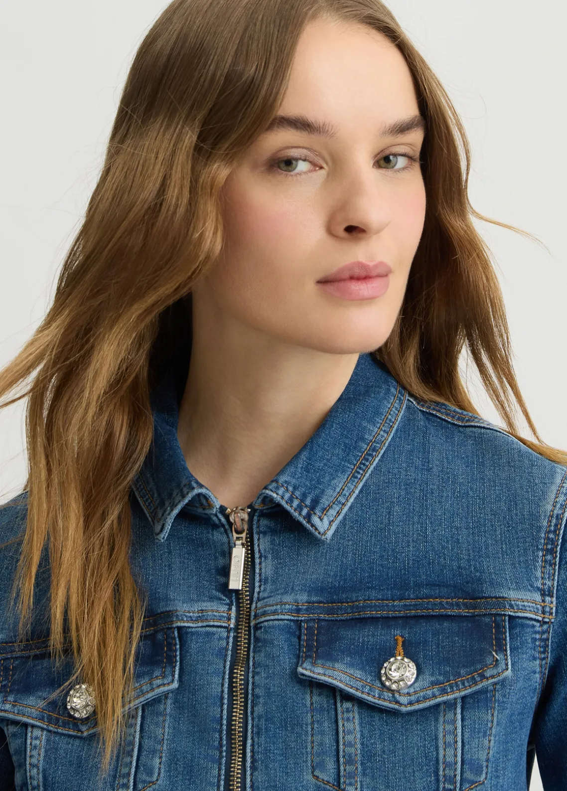 Liu Jo Chaqueta de denim con cremallera-Mujer Abrigos Y Chalecos|Chaquetas