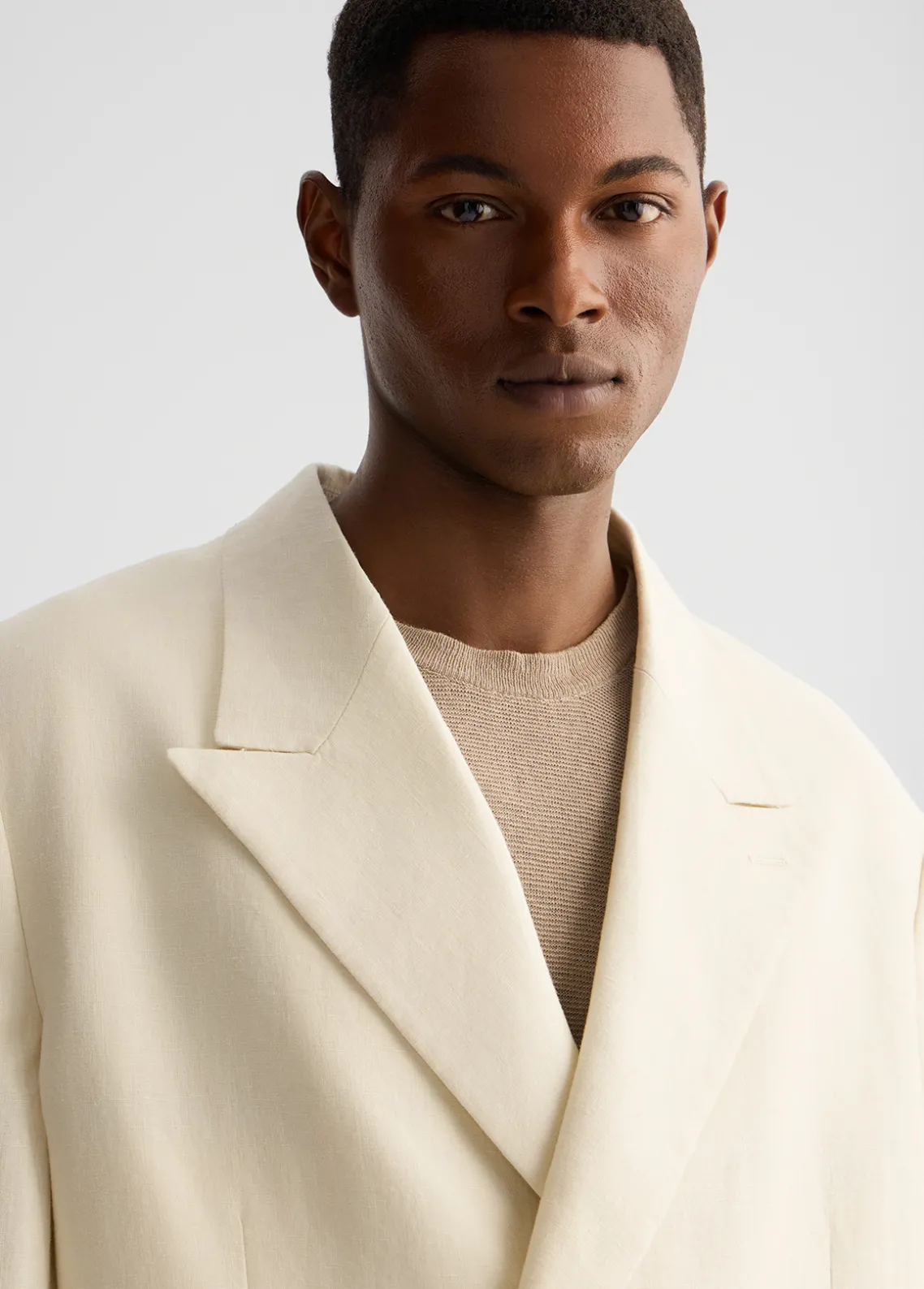 Liu Jo Chaqueta de doble botonadura 100% lino-Hombre Americanas Y Chalecos