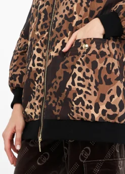 Liu Jo Chaqueta de nailon con estampado animal-Mujer Abrigos Y Chalecos|Ropa Deportiva