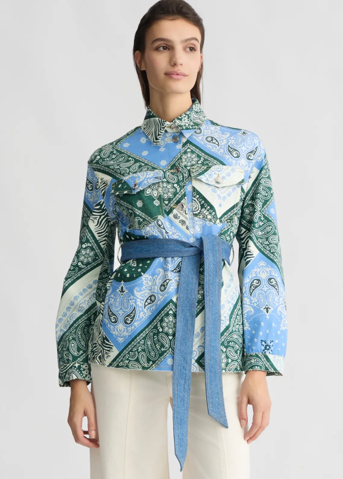 Liu Jo Chaqueta sobrecamisa de algodón estampado-Mujer Chaquetas|Tailleur