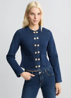 Liu Jo Chaqueta vaquera con cadena decorativa-Mujer Chaquetas
