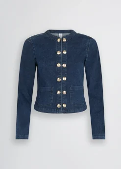 Liu Jo Chaqueta vaquera con cadena decorativa-Mujer Chaquetas