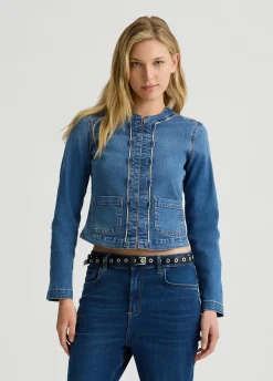 Liu Jo Chaqueta vaquera con cadena decorativa-Mujer Chaquetas
