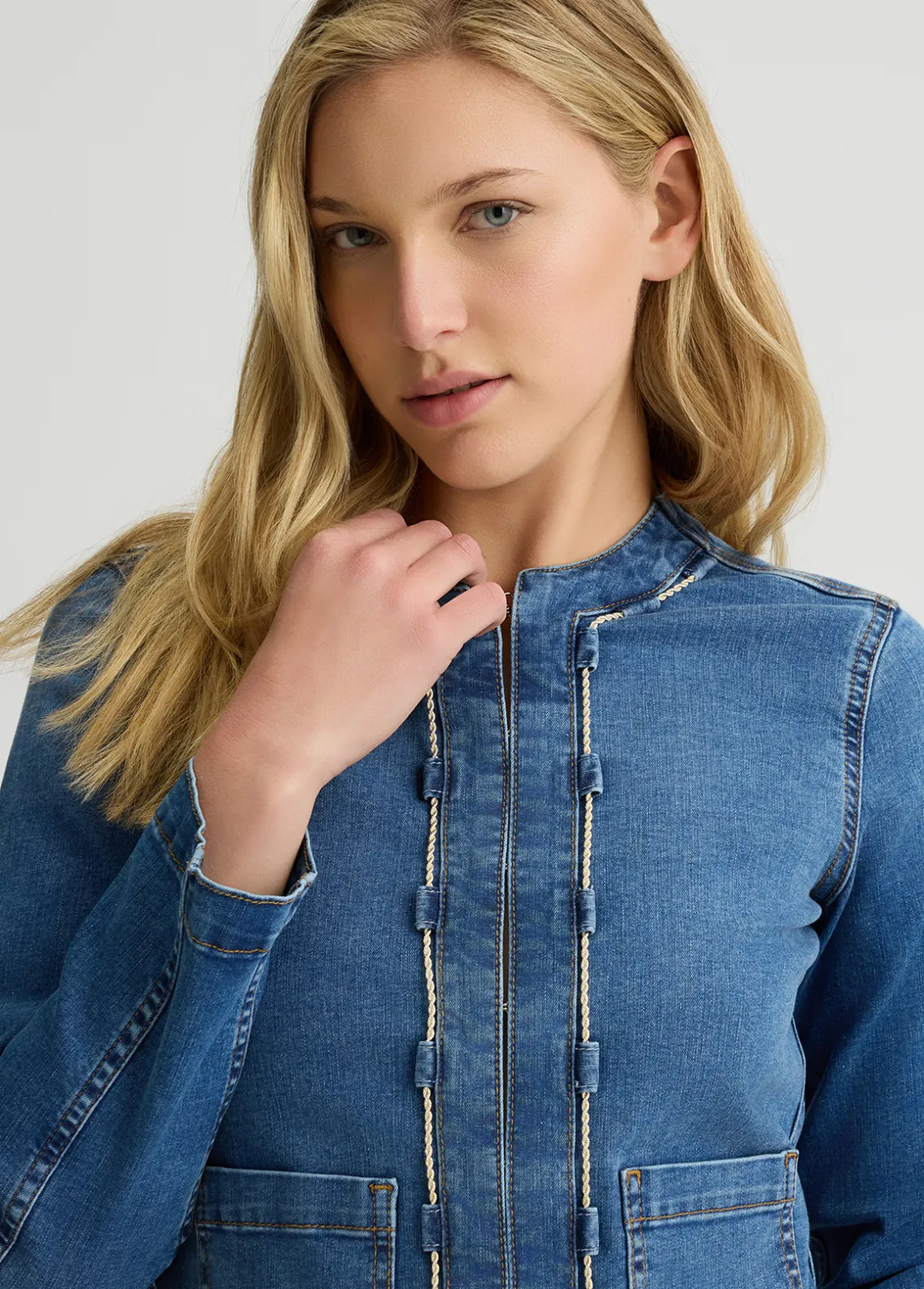 Liu Jo Chaqueta vaquera con cadena decorativa-Mujer Chaquetas