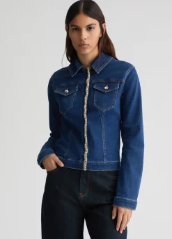 Liu Jo Chaqueta vaquera con strass-Mujer Abrigos Y Chalecos|Chaquetas