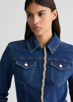 Liu Jo Chaqueta vaquera con strass-Mujer Abrigos Y Chalecos|Chaquetas