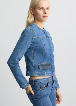 Liu Jo Chaqueta vaquera con strass-Mujer Chaquetas