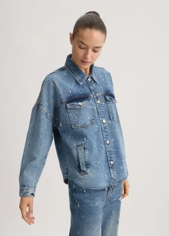 Liu Jo Chaqueta vaquera con strass-Mujer Chaquetas