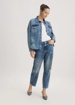 Liu Jo Chaqueta vaquera con strass-Mujer Chaquetas
