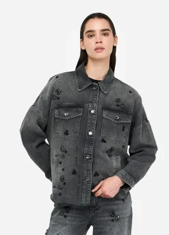 Liu Jo Chaqueta vaquera con strass-Mujer Chaquetas