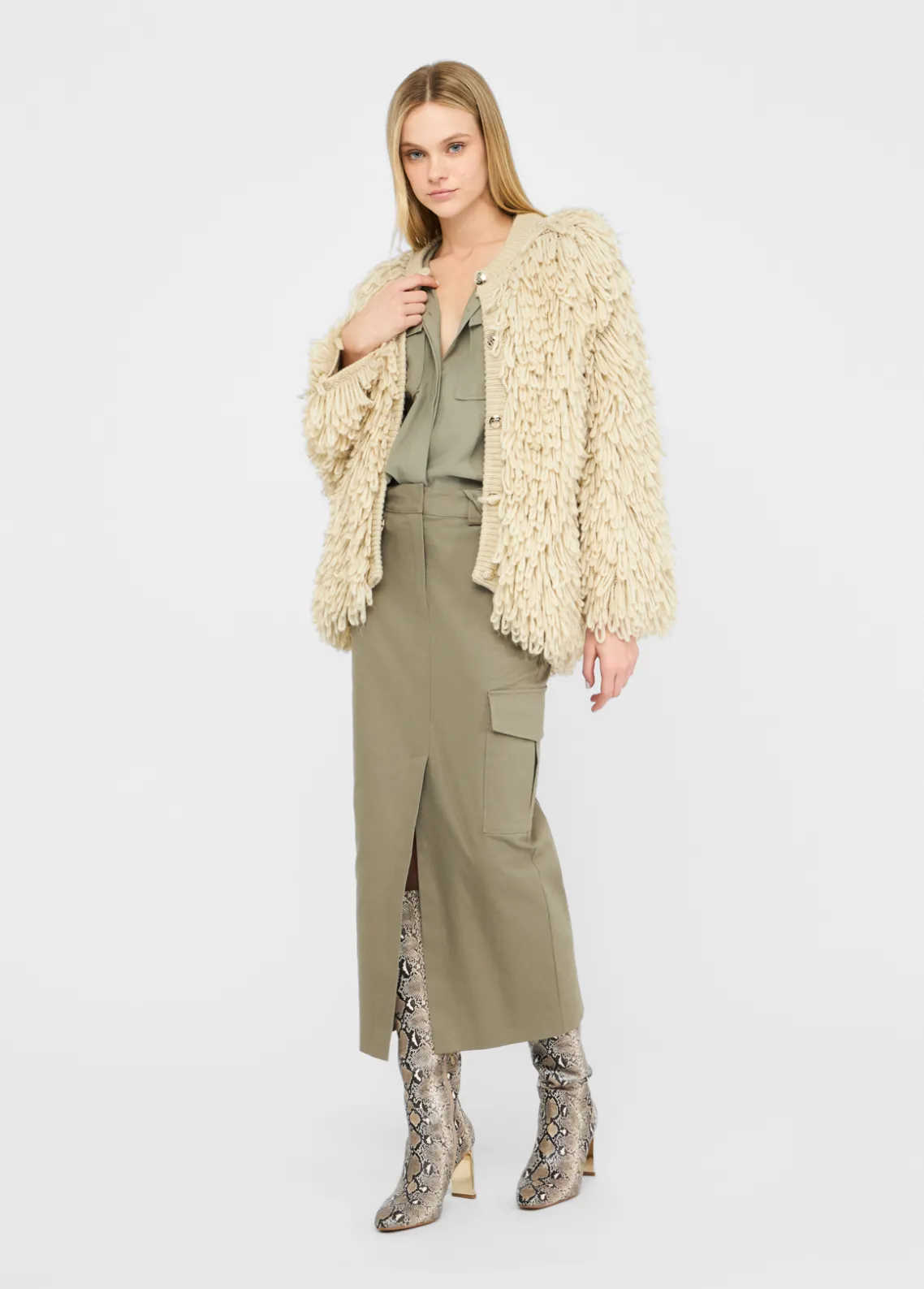 Liu Jo Chaquetón de lana-Mujer Abrigos Y Chalecos