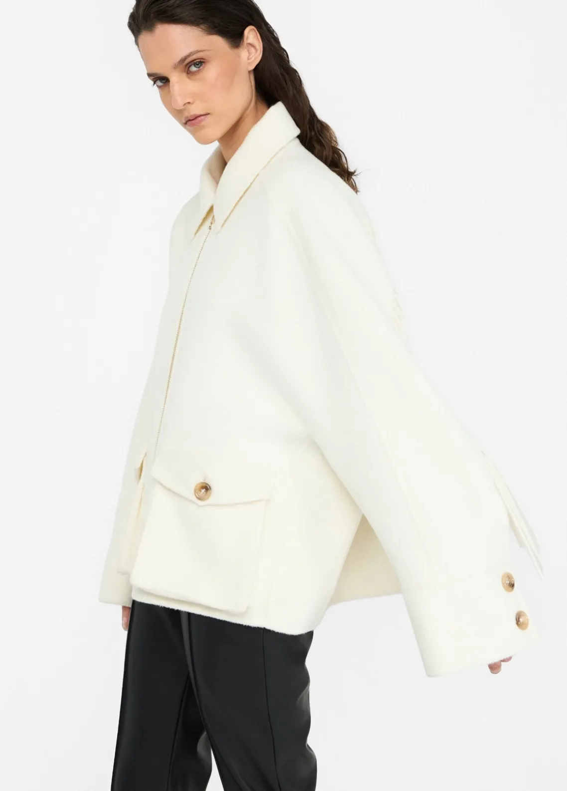 Liu Jo Chaquetón de lana con flecos-Mujer Abrigos Y Chalecos