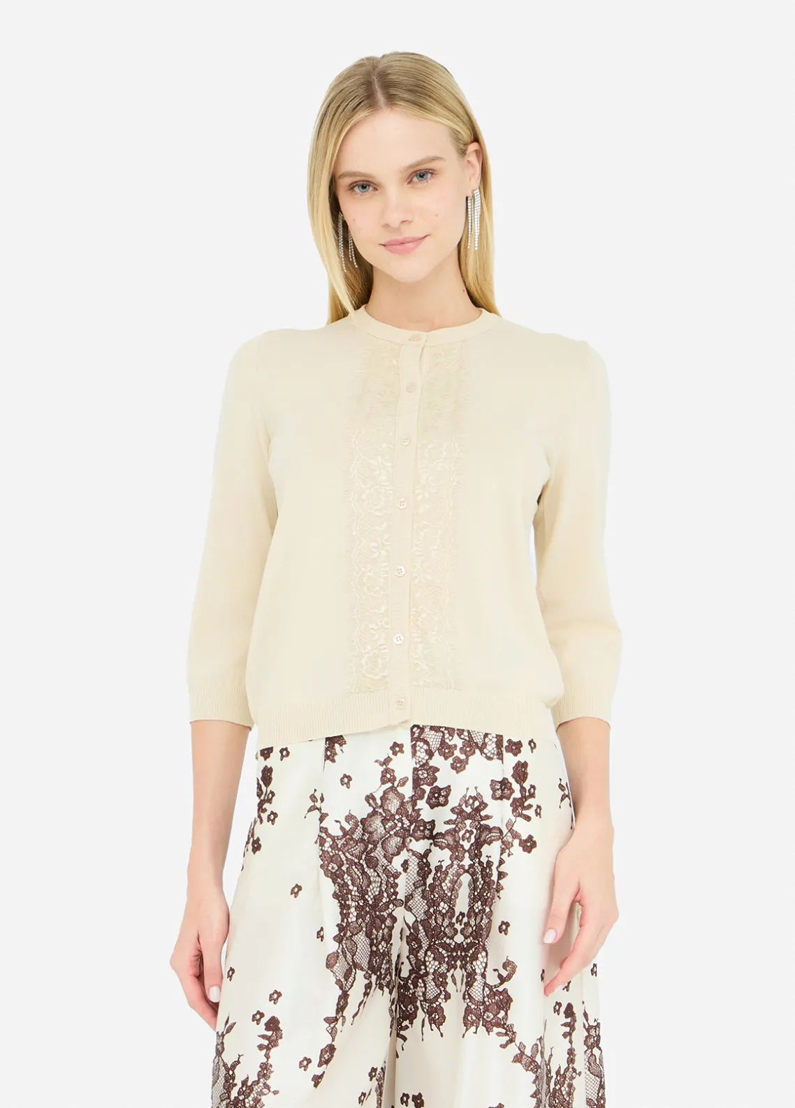 Liu Jo Cárdigan con detalles de encaje-Mujer Cárdigans Y Jerséis