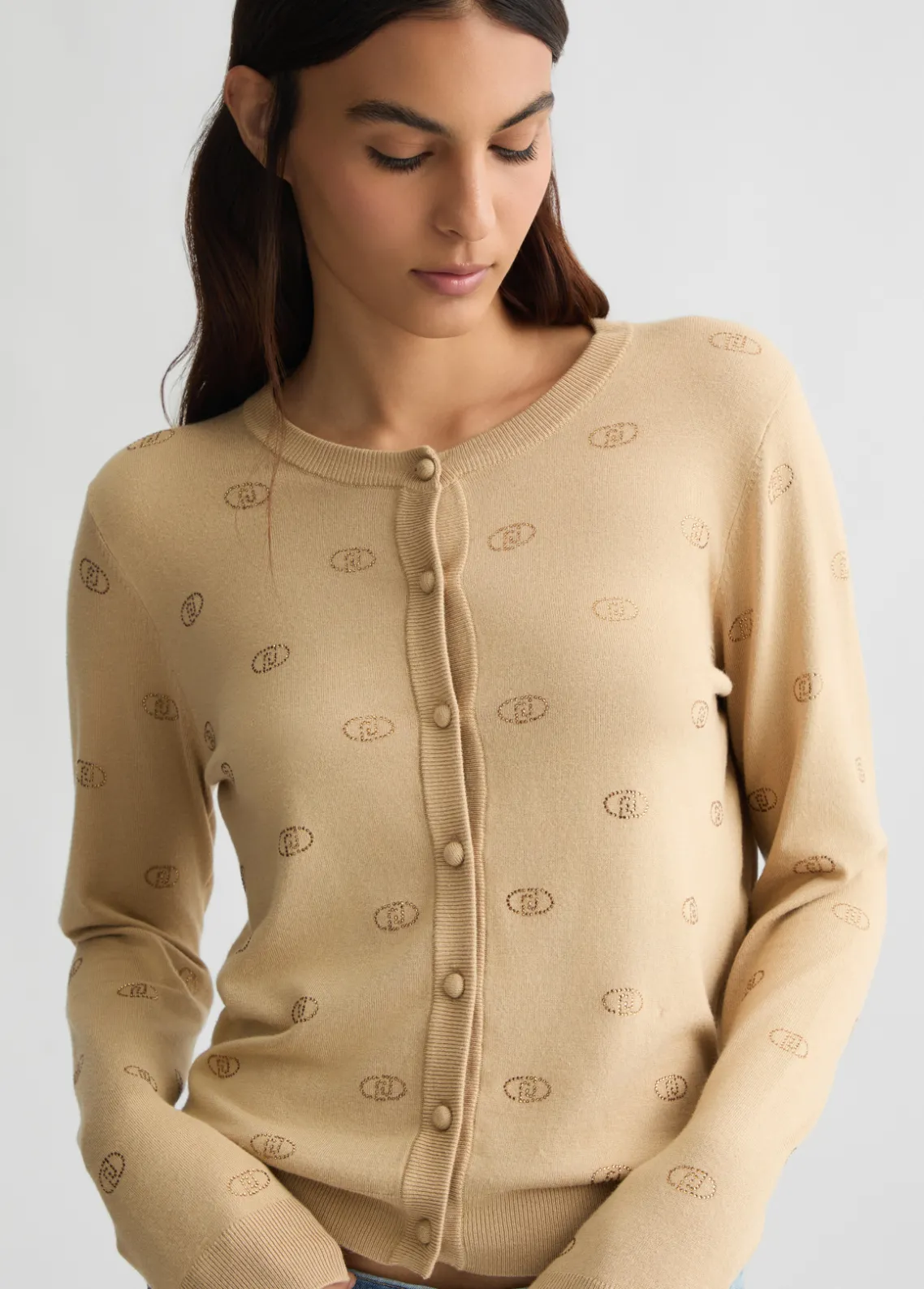 Liu Jo Cárdigan con logotipo y strass-Mujer Cárdigans Y Jerséis