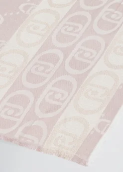 Liu Jo Estola de jacquard con monograma color melocotón-Mujer Bufandas Y Pañuelos