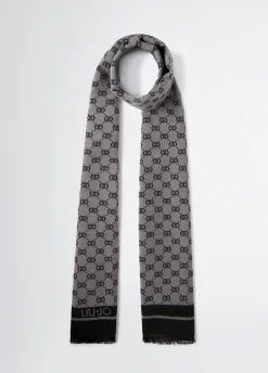 Liu Jo Estola jacquard con logotipo-Hombre Bufandas Y Gorros