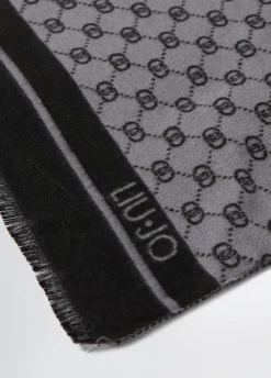 Liu Jo Estola jacquard con logotipo-Hombre Bufandas Y Gorros
