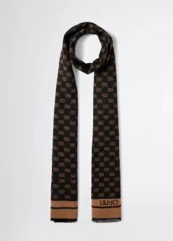 Liu Jo Estola jacquard con logotipo-Hombre Bufandas Y Gorros