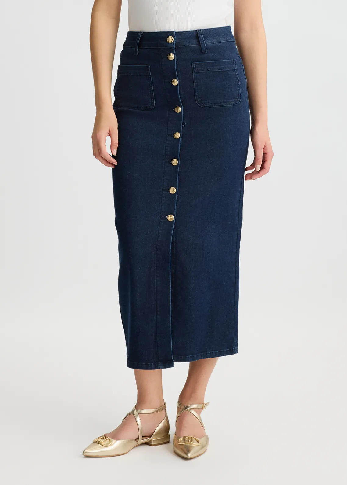 Liu Jo Falda de denim con botones-Mujer Faldas