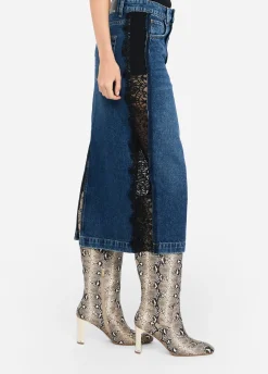 Liu Jo Falda de denim con encaje-Mujer Faldas