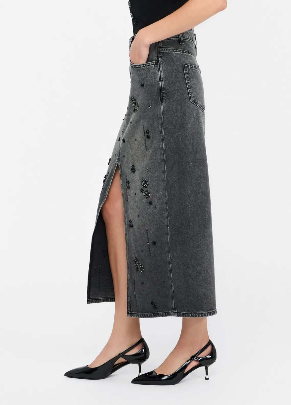 Liu Jo Falda de denim con strass-Mujer Faldas