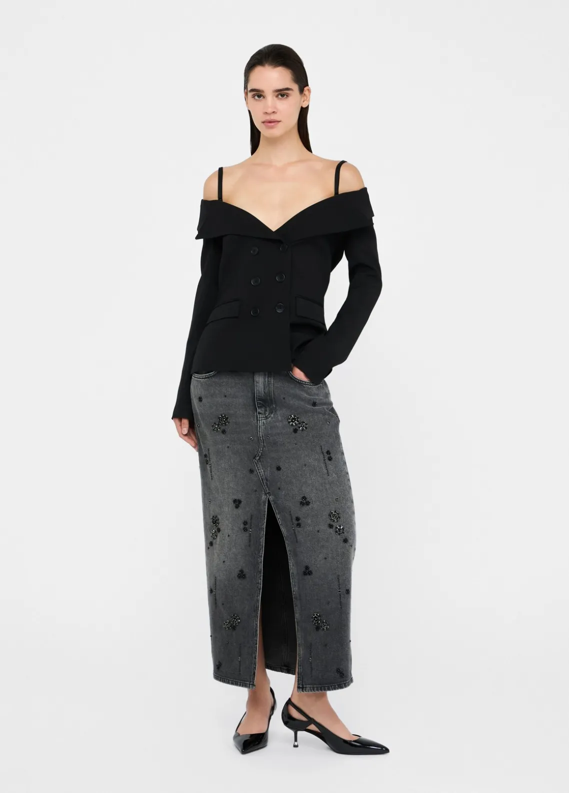 Liu Jo Falda de denim con strass-Mujer Faldas