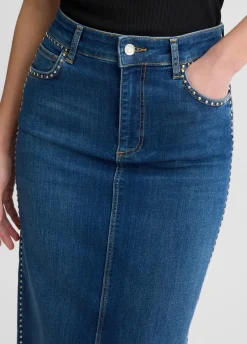 Liu Jo Falda de denim con tachuelas-Mujer Faldas