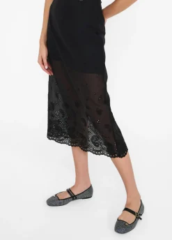Liu Jo Falda de organza con bordados-Mujer Faldas