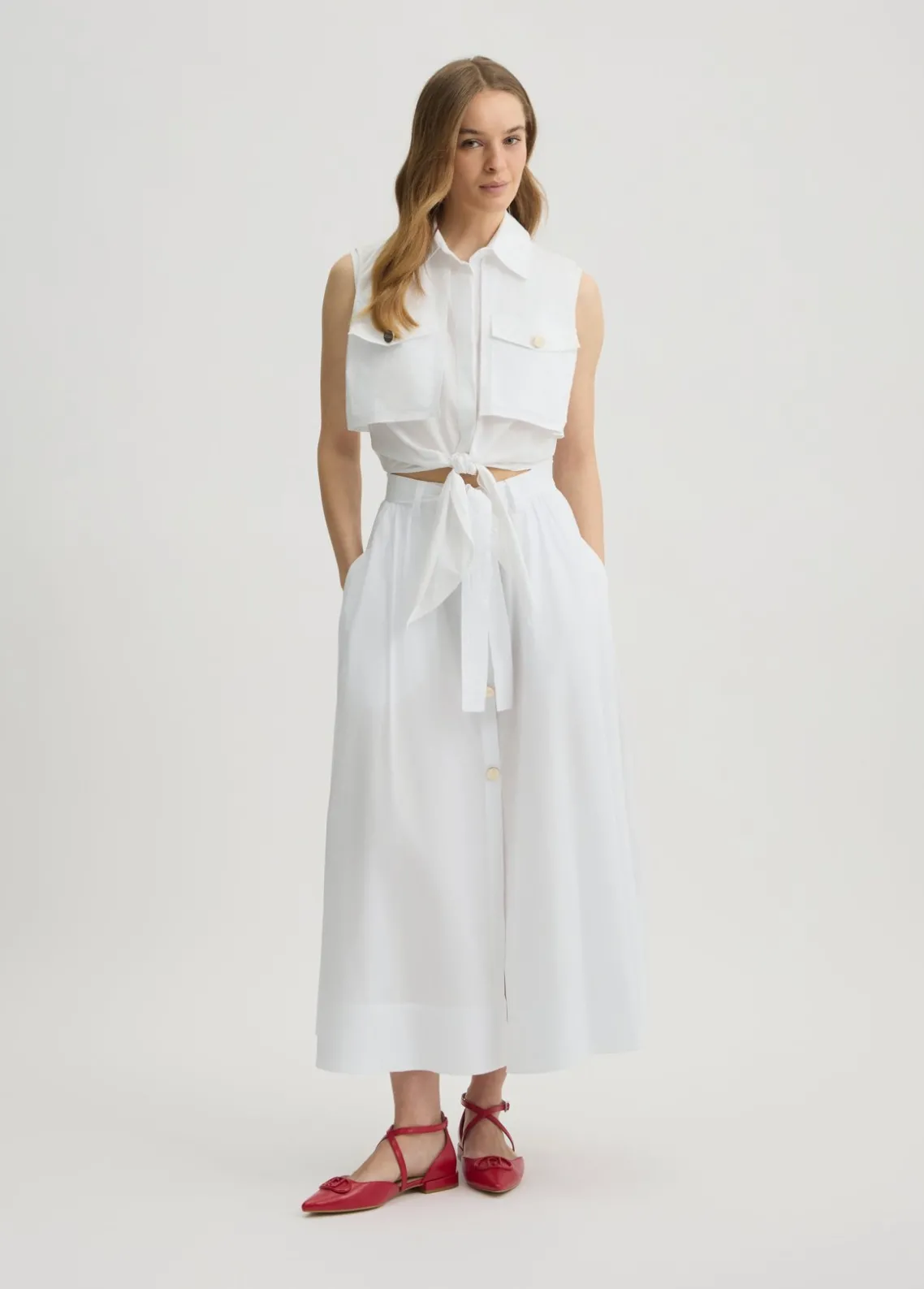 Liu Jo Falda midi con botones-Mujer Faldas