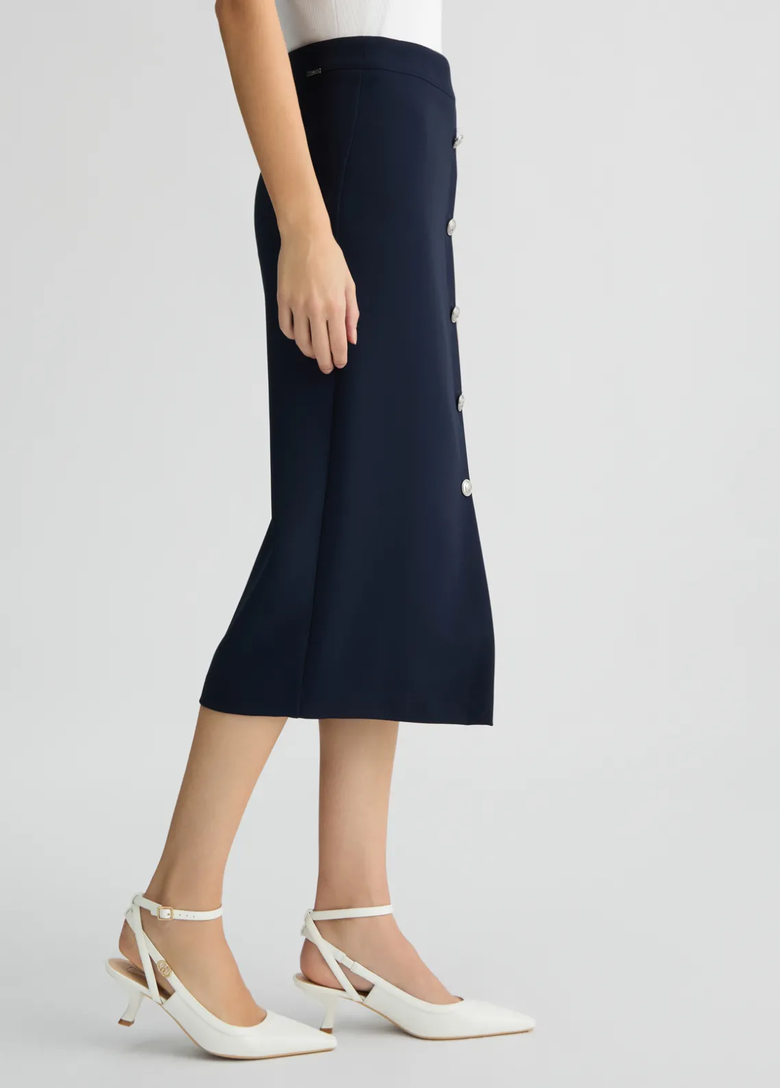 Liu Jo Falda midi con botones-Mujer Faldas|Tailleur