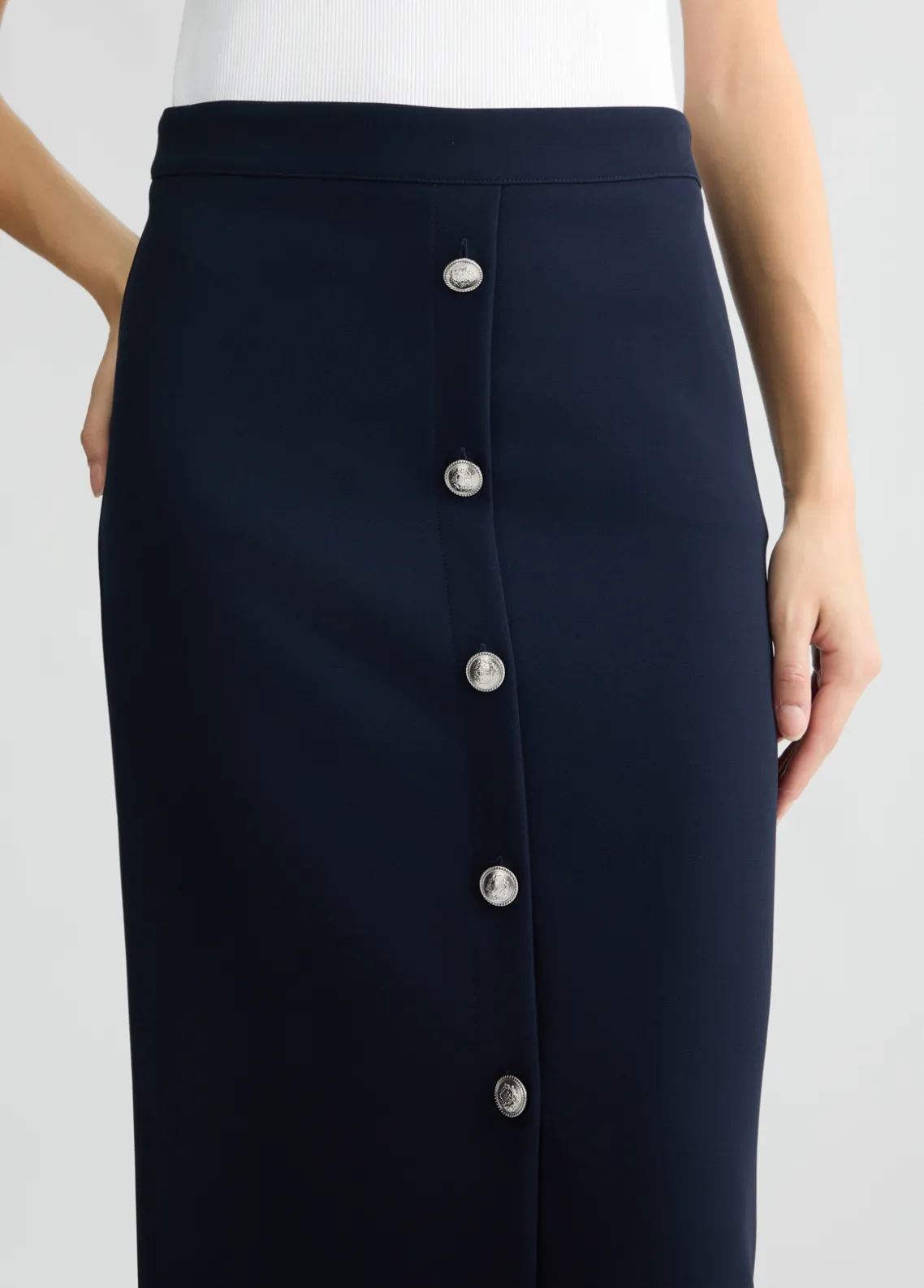 Liu Jo Falda midi con botones-Mujer Faldas|Tailleur