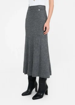 Liu Jo Falda midi de punto con lentejuelas-Mujer Faldas