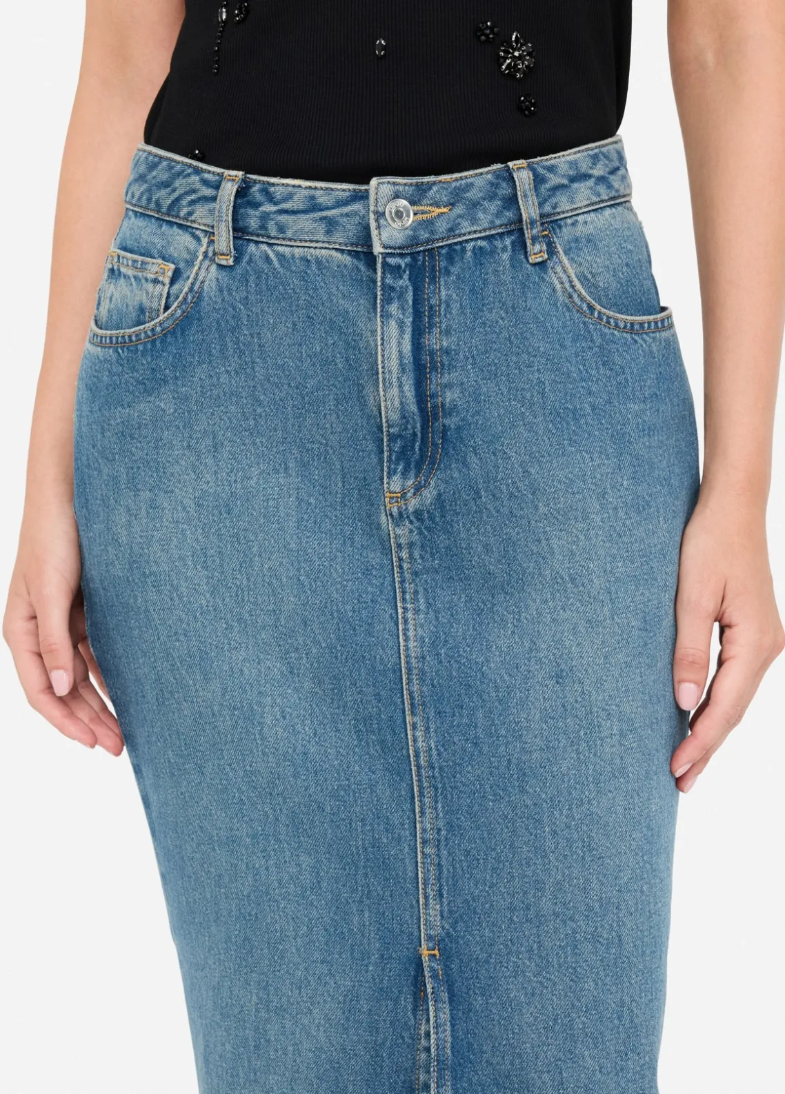 Liu Jo Falda sirena de denim-Mujer Vaqueros Campana