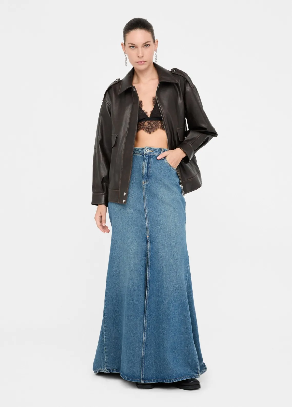 Liu Jo Falda sirena de denim-Mujer Vaqueros Campana
