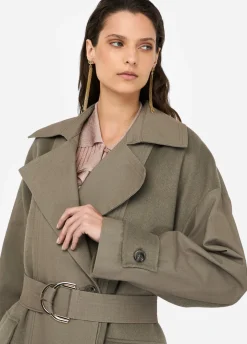 Liu Jo Gabardina cruzada de lana-Mujer Abrigos Y Chalecos