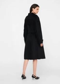 Liu Jo Gabardina de lana con flecos-Mujer Abrigos Y Chalecos